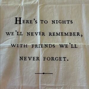 Sugarboo White Quote Print Cloth Towel Wine Drinker Day-drinker Party Girl